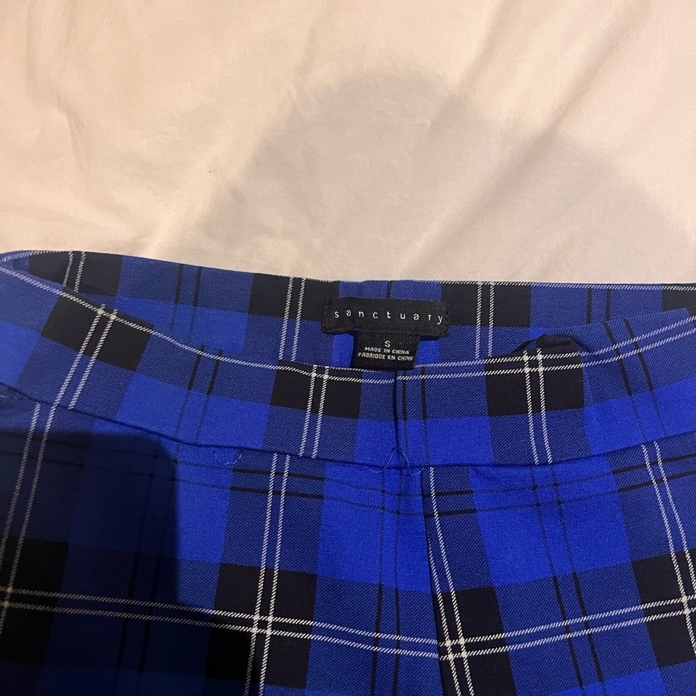 Blue Plaid Pant/Leggings Size S